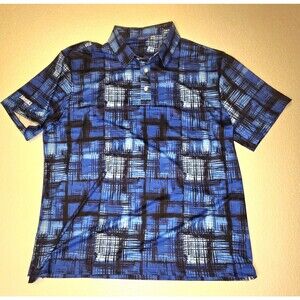 Hreski Blue and Black Square Patches Golf Shirt XL– Hreski 186